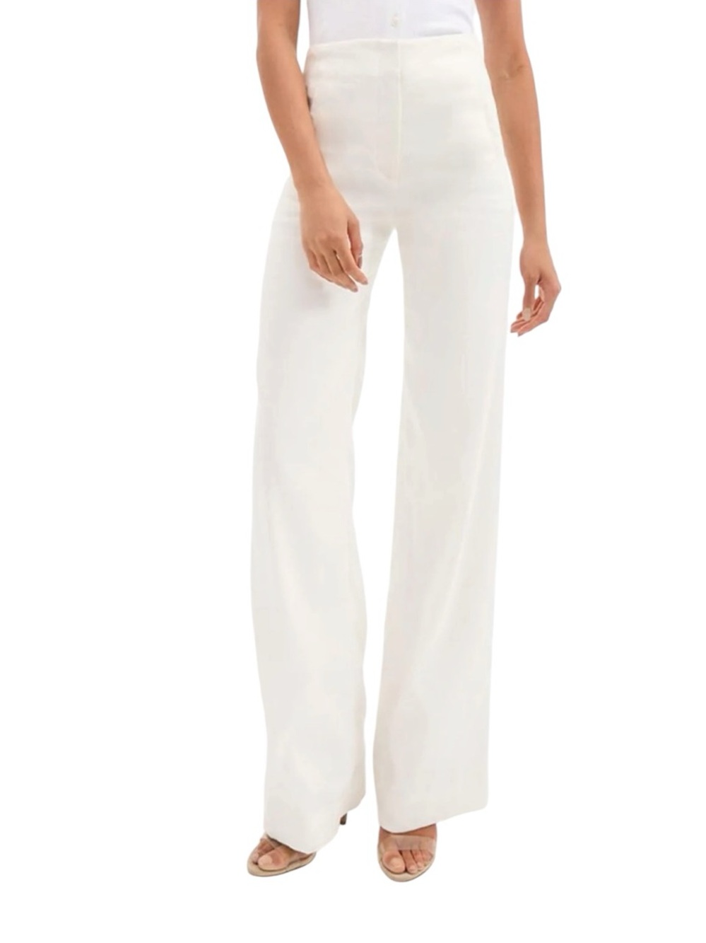 Veronica Beard - NWT Jude Linen Wide Leg Pants Off White Sz 4